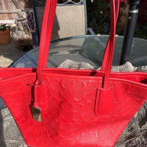 Red Coach Tote or Shoulder bag